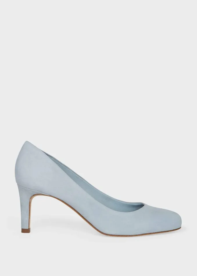 Womens Lizzie Suede Court Shoes Celeste Blue Hobbs Heels Casaul