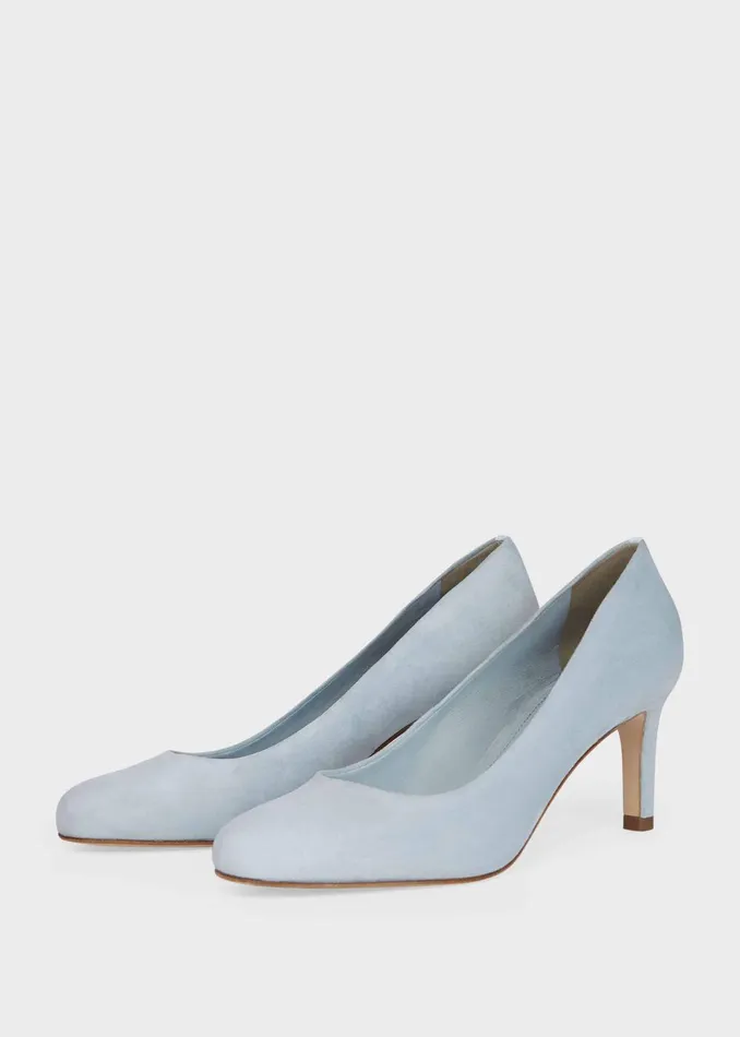 Womens Lizzie Suede Court Shoes Celeste Blue Hobbs Heels Casaul