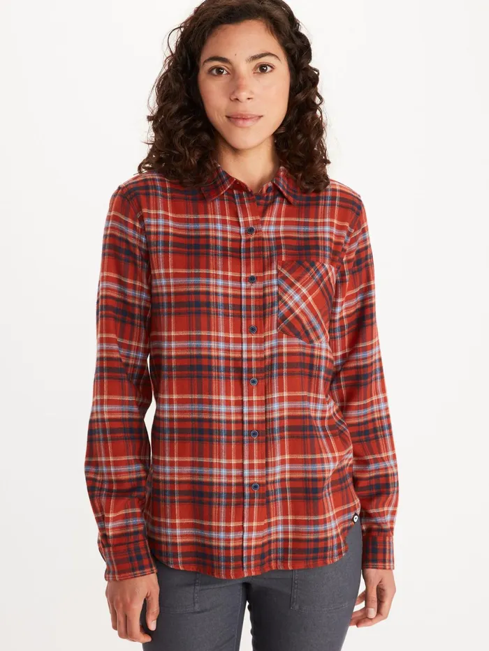 Womens LongSleeve Shirts Marmot Maggie Lightweight Flannel LongSleeve Shirt Picante