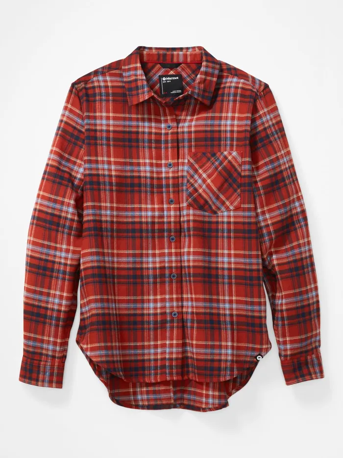 Womens LongSleeve Shirts Marmot Maggie Lightweight Flannel LongSleeve Shirt Picante