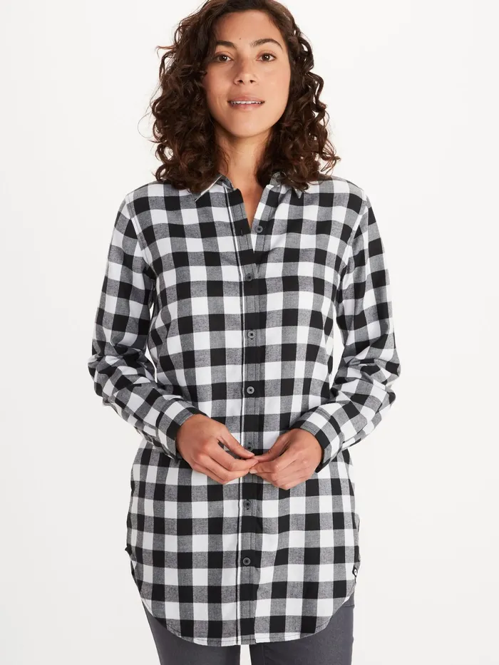 Womens LongSleeve Shirts Marmot Nicolet Lightweight LongSleeve Flannel Shirt Black