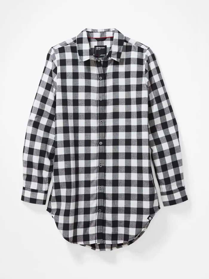 Womens LongSleeve Shirts Marmot Nicolet Lightweight LongSleeve Flannel Shirt Black