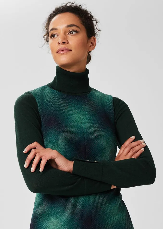 Womens Mariella A Line Shift Wool Dress Green Multi Hobbs Dresses Cheap On Sale