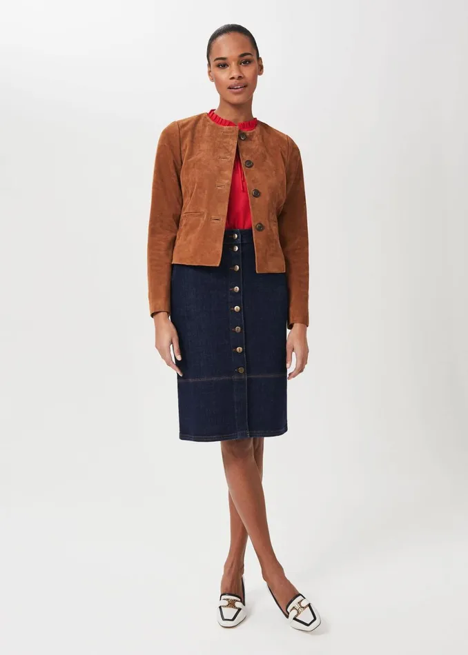 Womens Mariette Suede Jacket Toffee Hobbs Coats and Jackets Gift 4 You