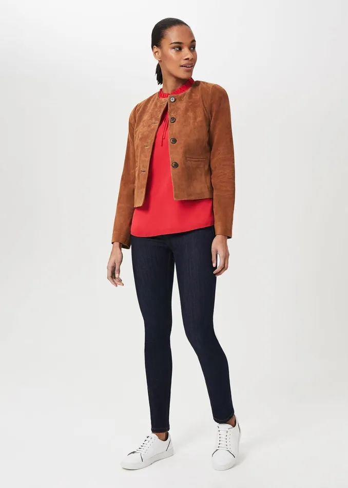 Womens Mariette Suede Jacket Toffee Hobbs Coats and Jackets Gift 4 You