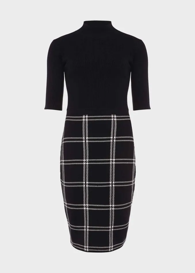 Womens May Knitted Dress Navy Ivory Hobbs Dresses Casaul