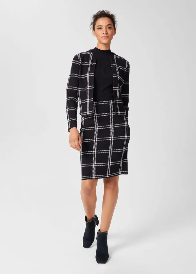 Womens May Knitted Dress Navy Ivory Hobbs Dresses Casaul