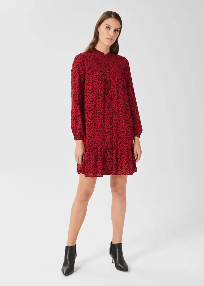 Womens Merle Printed Dress Red Black Hobbs Dresses On Sale