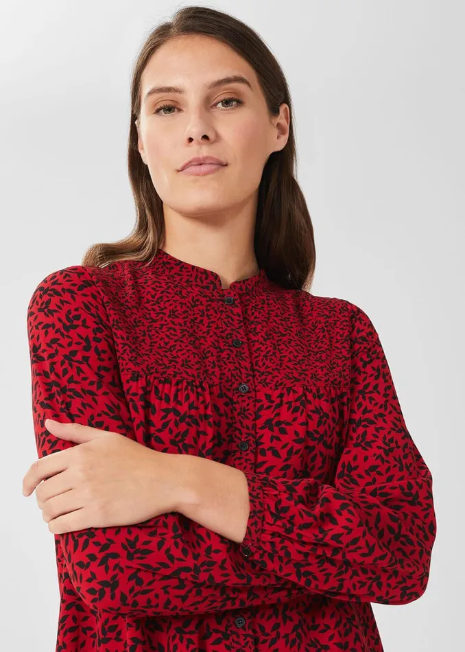 Womens Merle Printed Dress Red Black Hobbs Dresses On Sale
