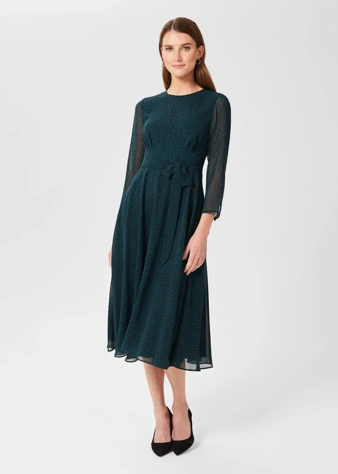 Womens Mimi Printed Dress Pine Green Hobbs Dresses Popular