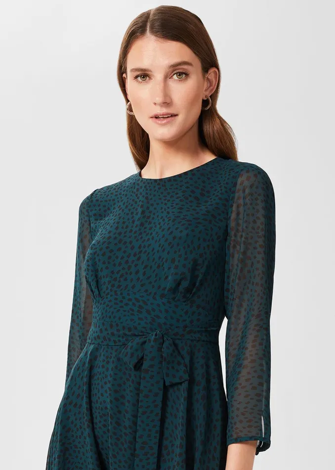 Womens Mimi Printed Dress Pine Green Hobbs Dresses Popular