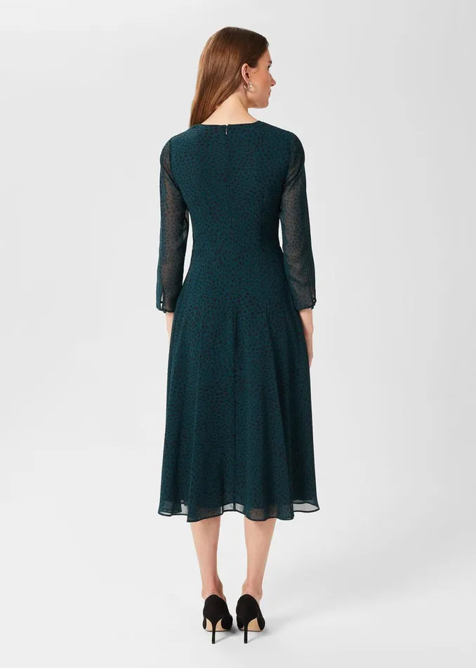 Womens Mimi Printed Dress Pine Green Hobbs Dresses Popular