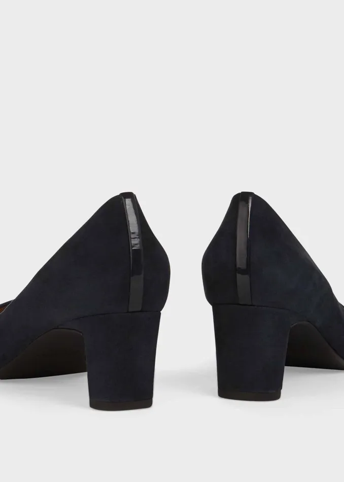 Womens Myra Suede Court Shoes Navy Hobbs Heels Casaul