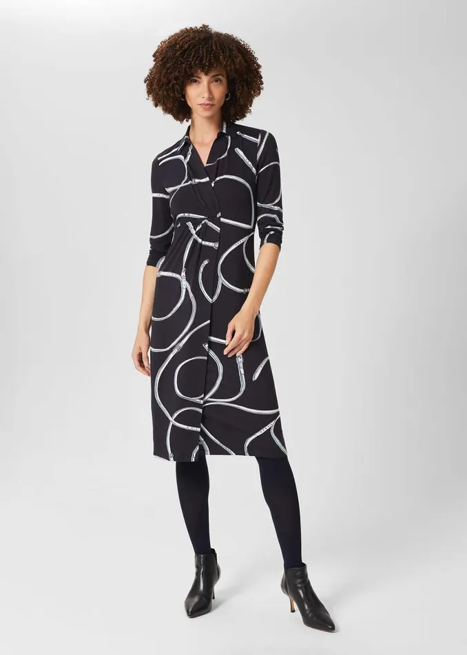 Womens Nadia Jersey Dress Navy Ivory Hobbs Dresses Gift for Friend