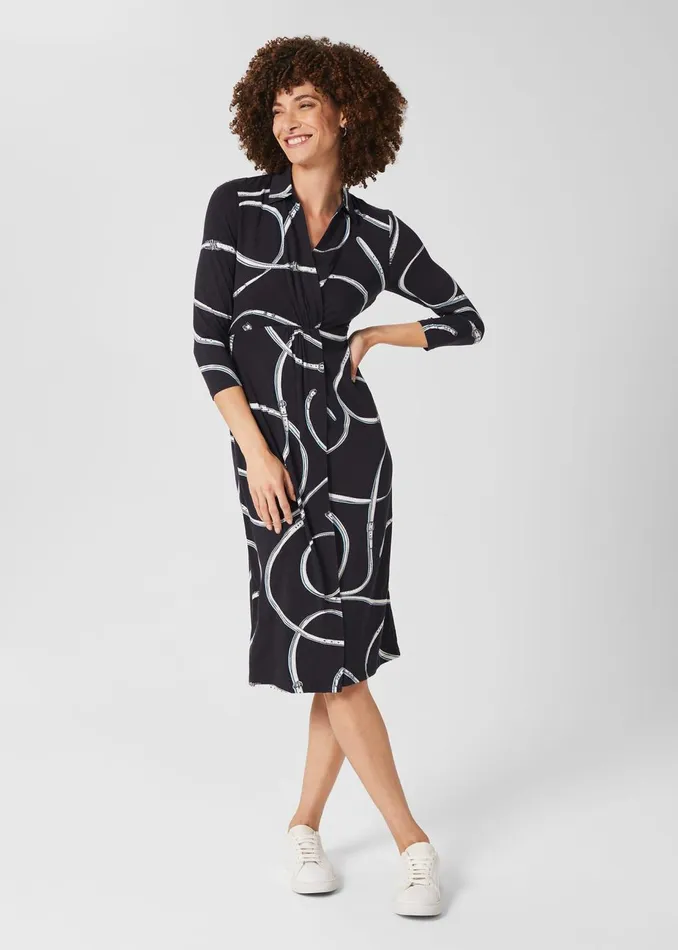 Womens Nadia Jersey Dress Navy Ivory Hobbs Dresses Gift for Friend