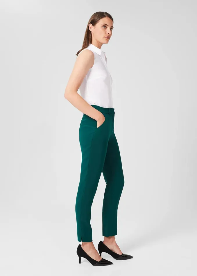 Womens Petite Adelia Trousers Leaf Green Hobbs Trousers
