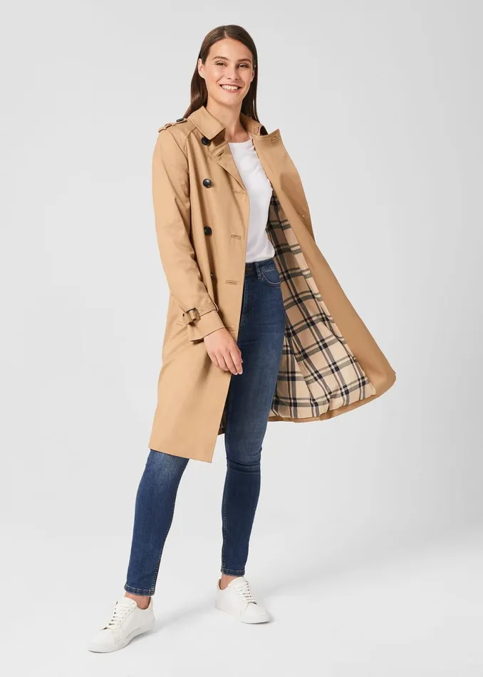 Womens Petite Finley Water Resistant Trench Coat Fawn Beige Hobbs Coats and Jackets Cheap On Sale