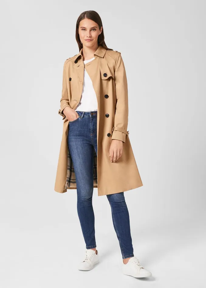 Womens Petite Finley Water Resistant Trench Coat Fawn Beige Hobbs Coats and Jackets Cheap On Sale