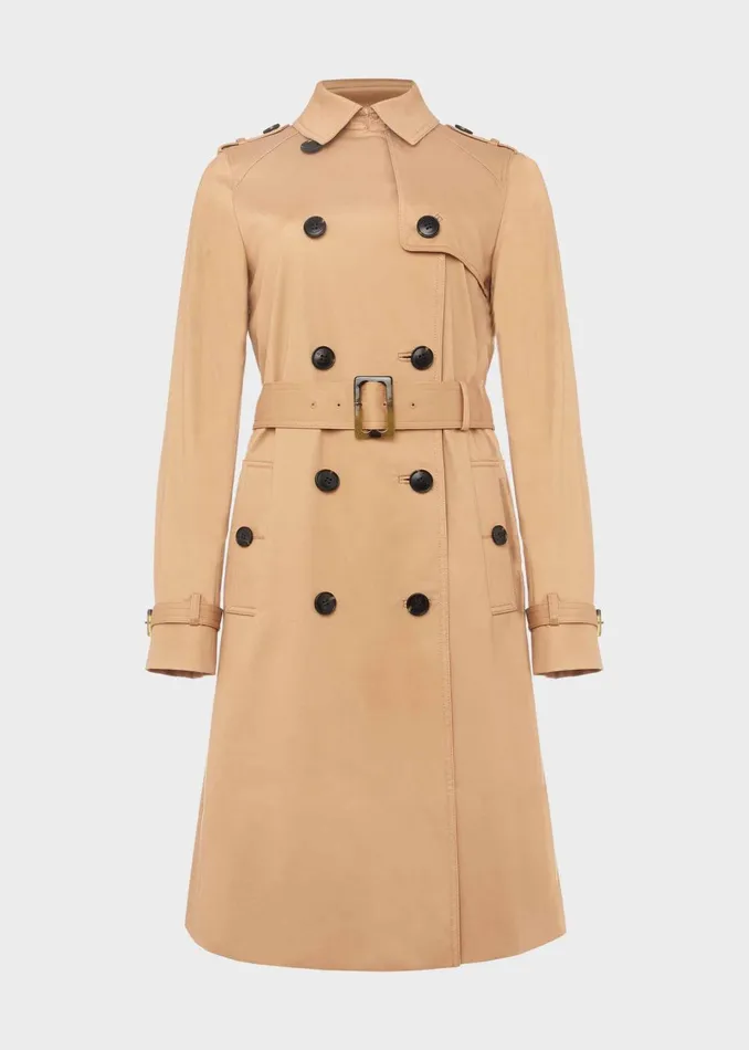 Womens Petite Finley Water Resistant Trench Coat Fawn Beige Hobbs Coats and Jackets Cheap On Sale
