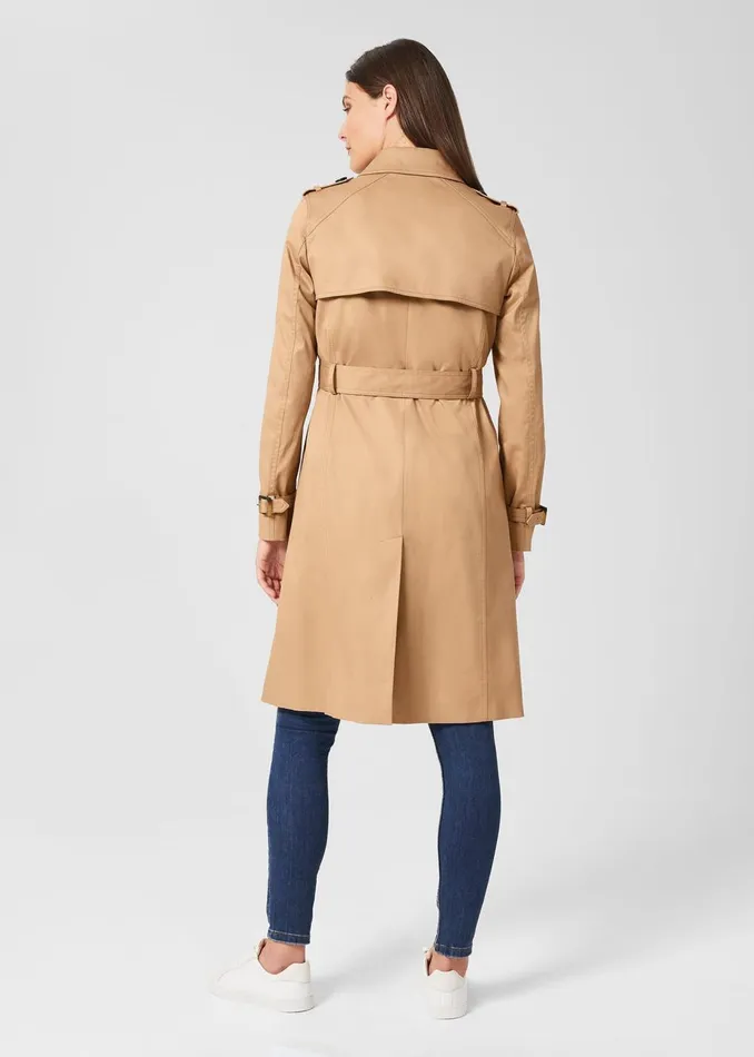 Womens Petite Finley Water Resistant Trench Coat Fawn Beige Hobbs Coats and Jackets Cheap On Sale