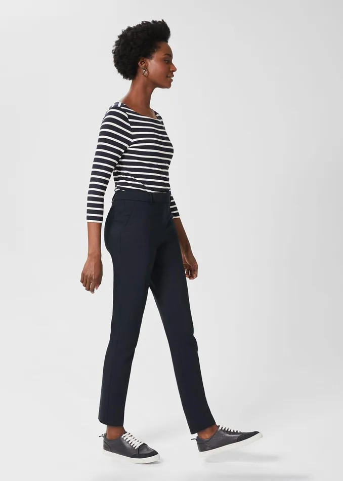 Womens Petite Quin Tapered Trouser Navy Hobbs Trousers