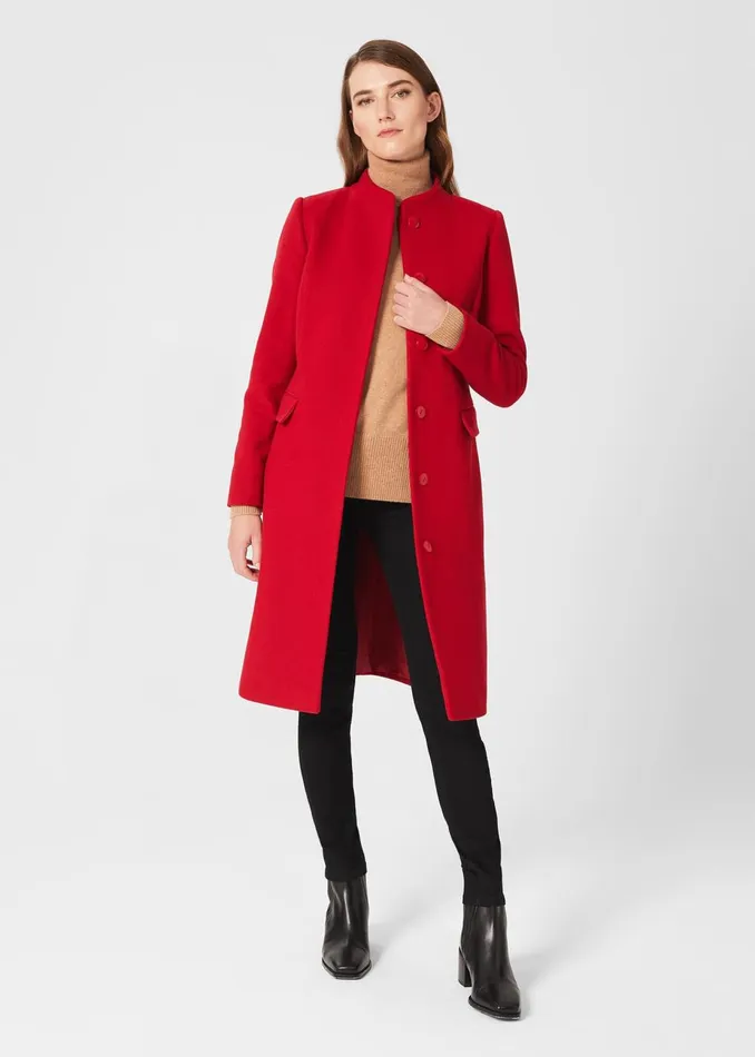 Womens Petite Rhiannon Coat Red Hobbs Coats and Jackets Near Me