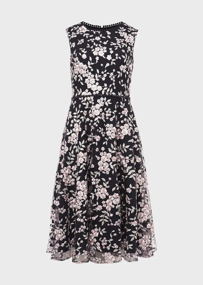 Womens Petite Scarlett Dress Navy Multi Hobbs Dresses On Sale