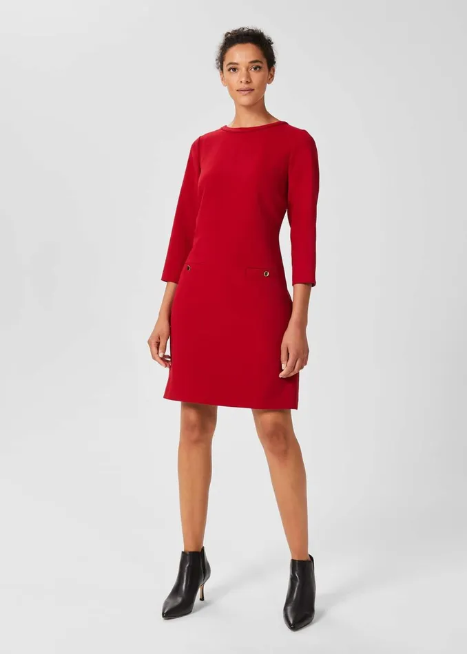 Womens Petra Sleeved Dress Cherry Red Hobbs Dresses On Sale