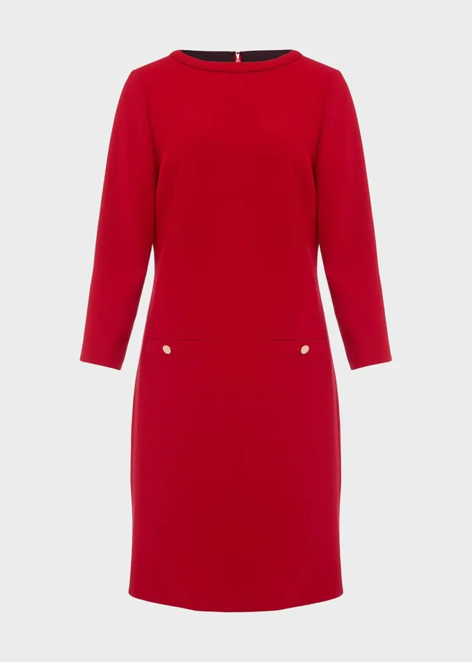 Womens Petra Sleeved Dress Cherry Red Hobbs Dresses On Sale