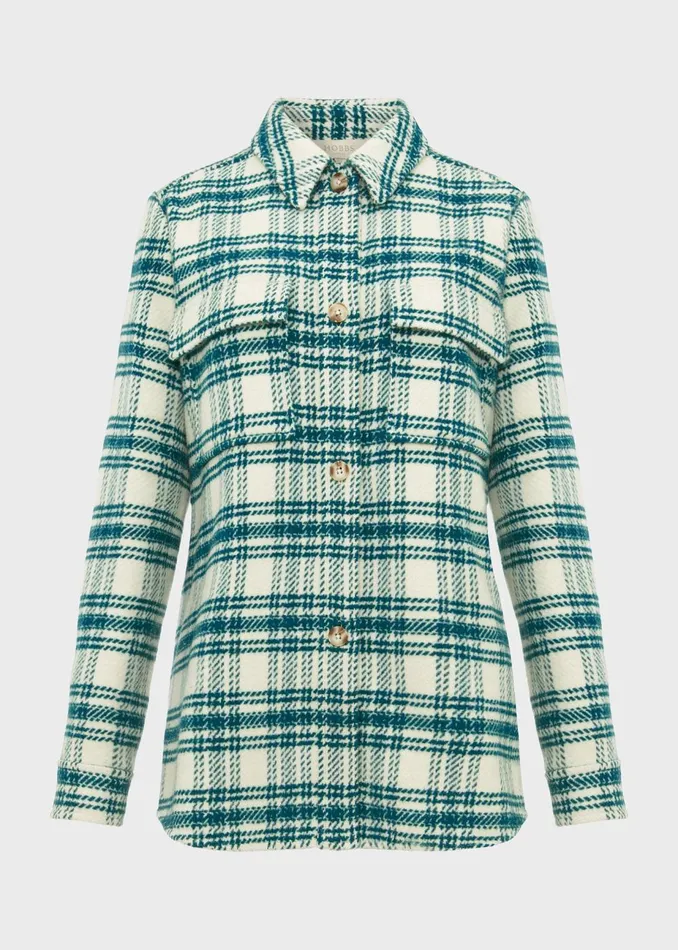 Womens Pia Check Shirt Jacket Ivory Multi Hobbs Coats and Jackets Online
