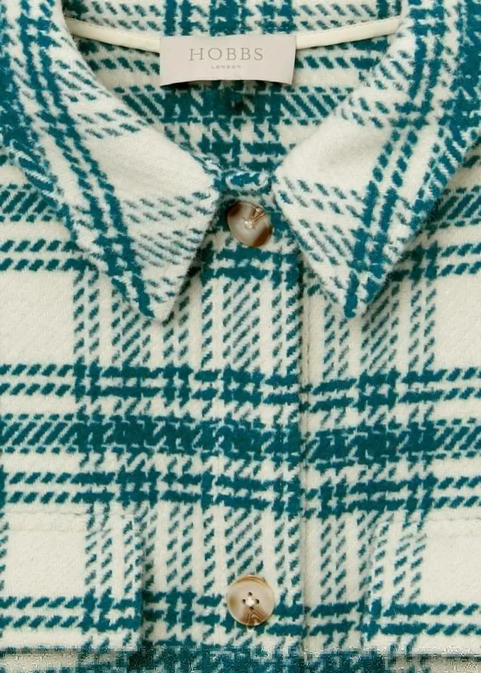 Womens Pia Check Shirt Jacket Ivory Multi Hobbs Coats and Jackets Online