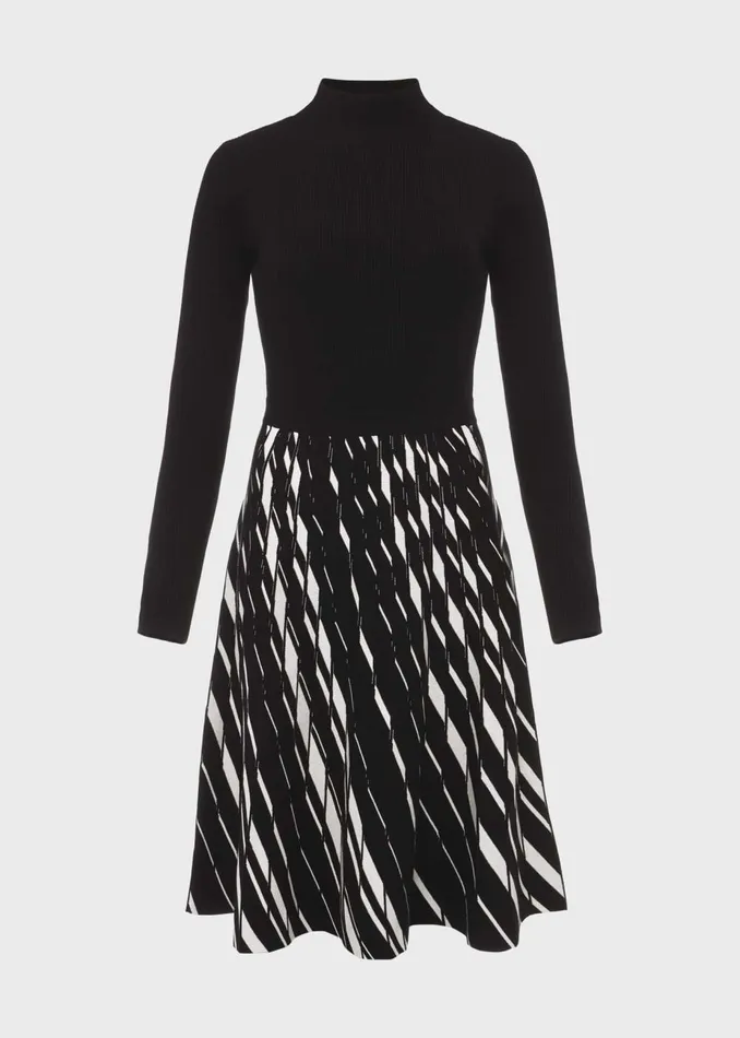 Womens Reva Knitted Dress Black Ivory Hobbs Dresses Gift for Friend