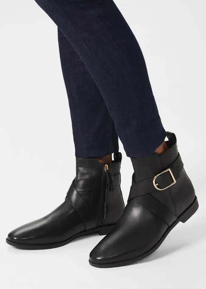 Womens Ruthie Leather Ankle Boots Black Hobbs Ankle Boots Near Me