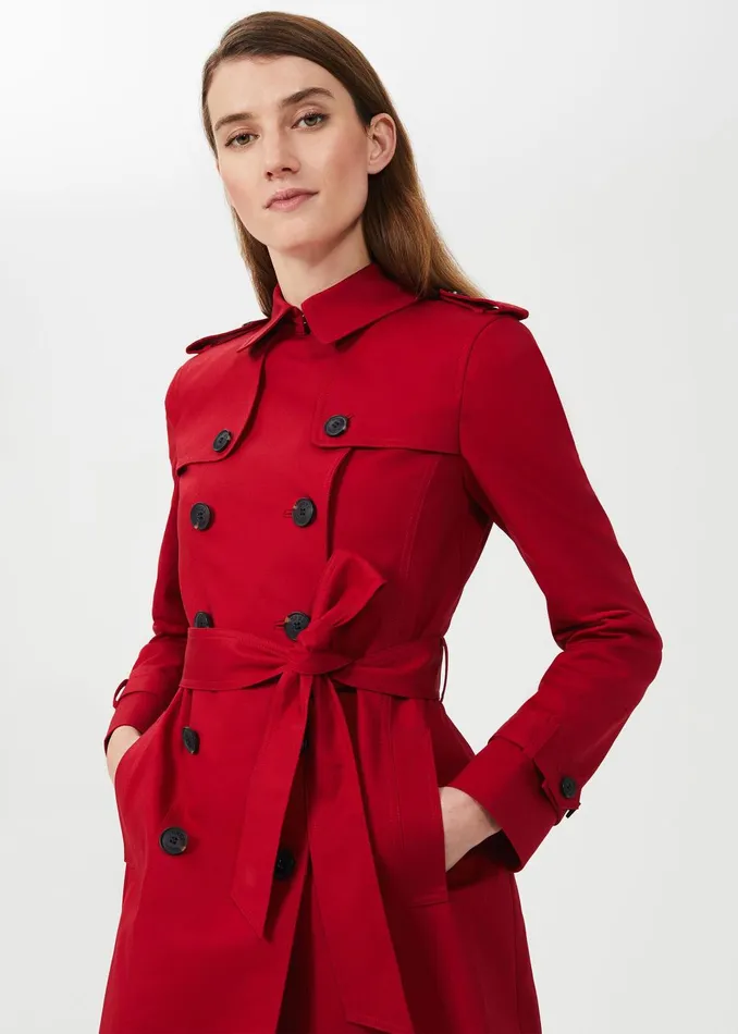 Womens Saskia Water Resistant Trench Coat Red Hobbs Coats and Jackets Online