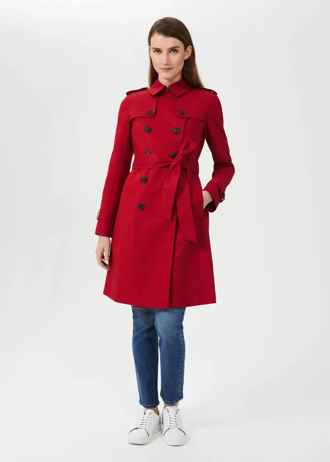 Womens Saskia Water Resistant Trench Coat Red Hobbs Coats and Jackets Online