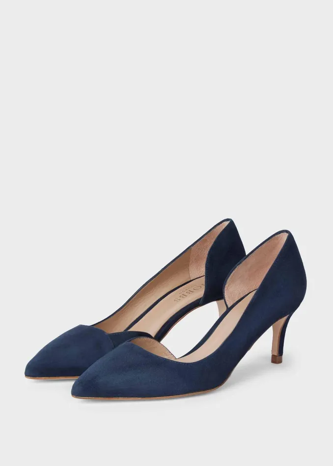 Womens Selena Suede D8217Orsay Court Shoes Navy Hobbs Court Shoes On Sale