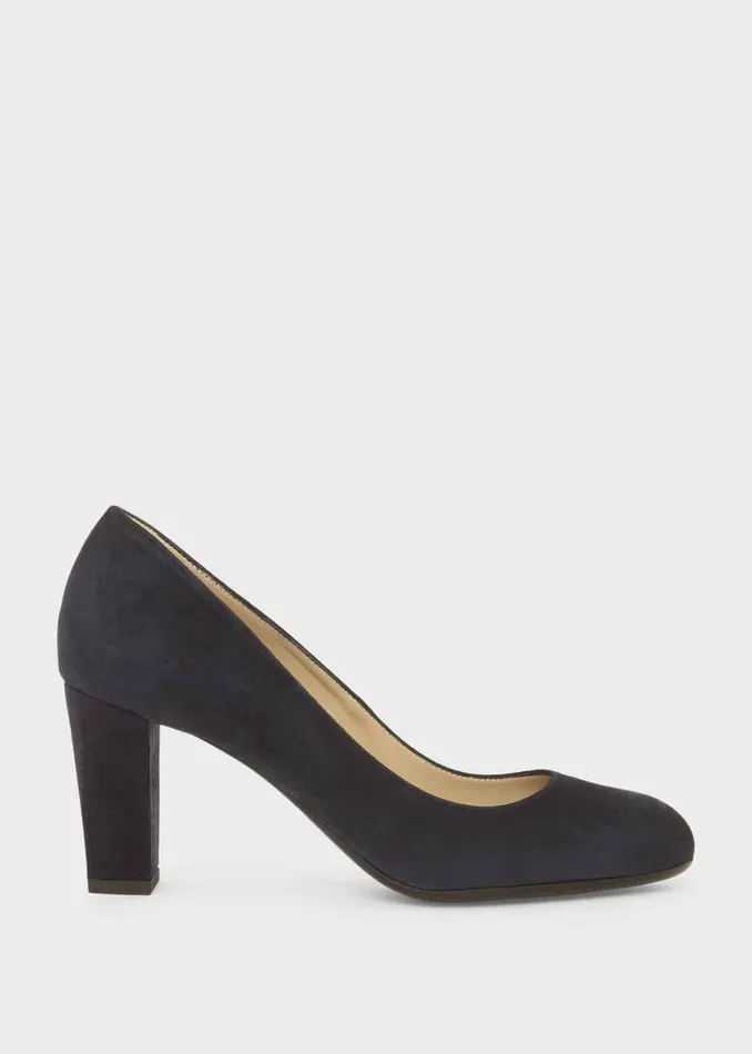 Womens Sonia Suede Block Heel Court Shoes Navy Hobbs Court Shoes Near Me