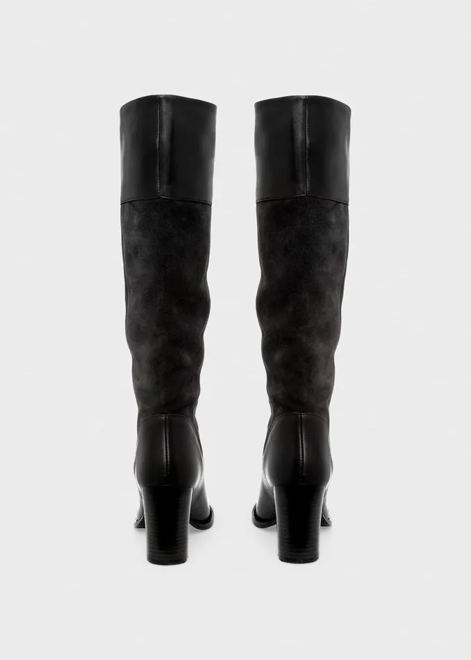 Womens Stephanie Leather Knee Boots Black Hobbs Long Boots Cheap On Sale