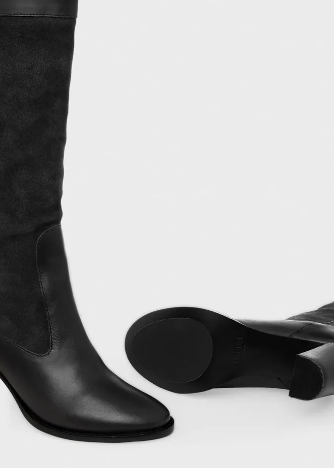 Womens Stephanie Leather Knee Boots Black Hobbs Long Boots Cheap On Sale