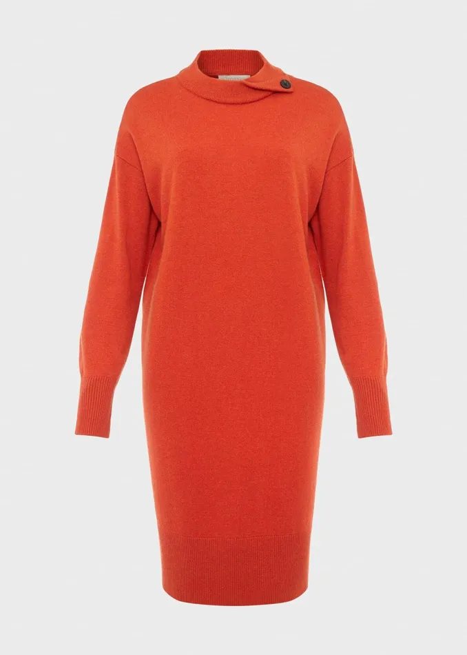 Womens Talia Knitted Dress Burnt Orange Hobbs Dresses Popular