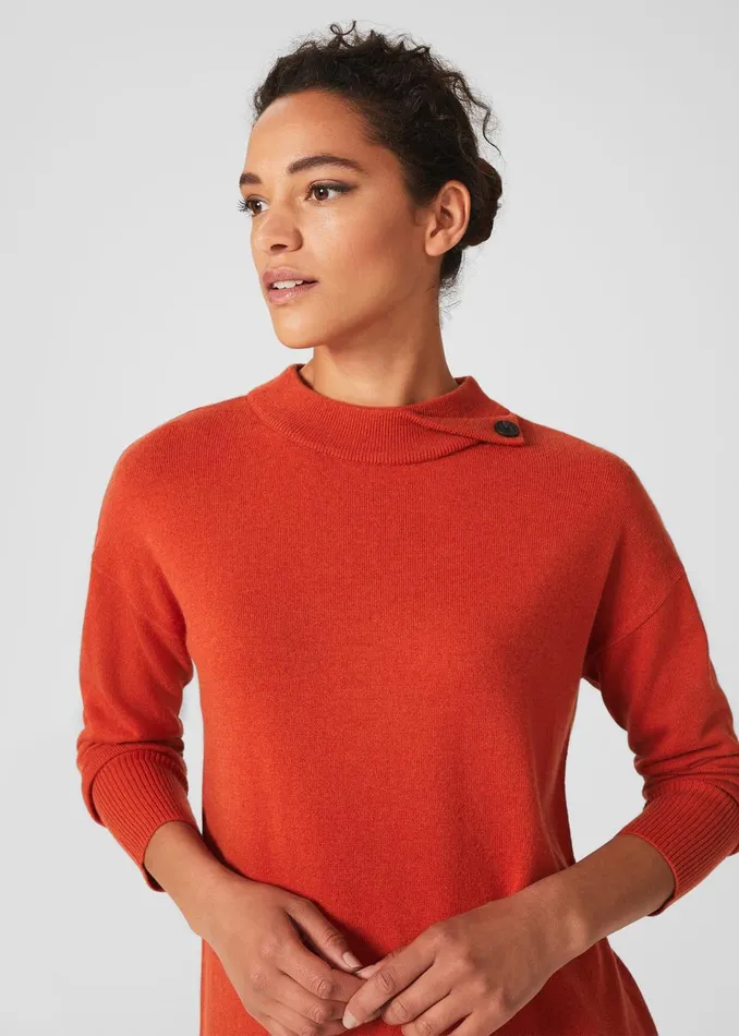 Womens Talia Knitted Dress Burnt Orange Hobbs Dresses Popular