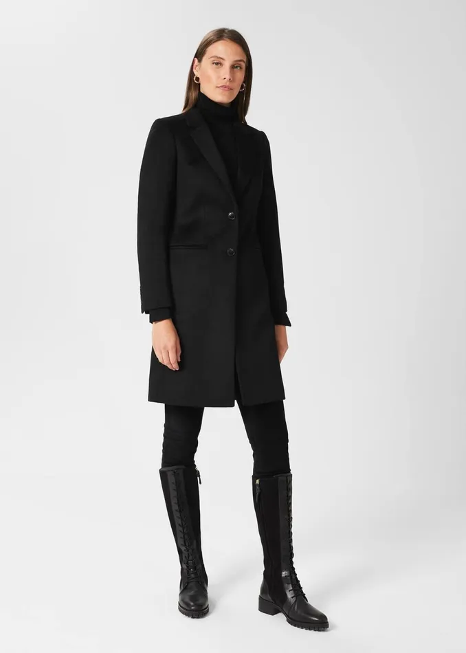 Womens Tilda Wool Coat Black Hobbs Coats and Jackets Online