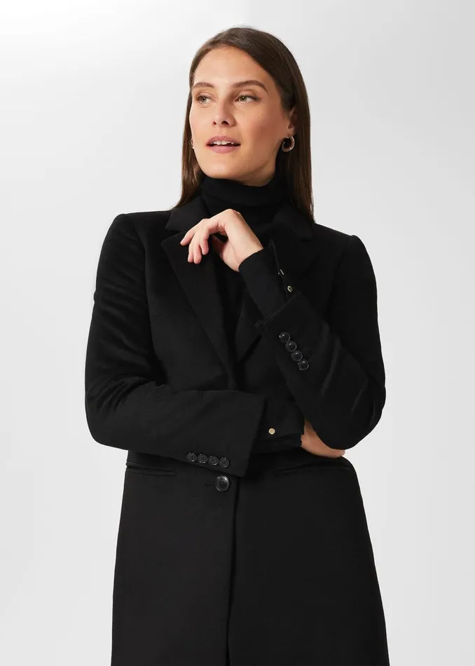Womens Tilda Wool Coat Black Hobbs Coats and Jackets Online