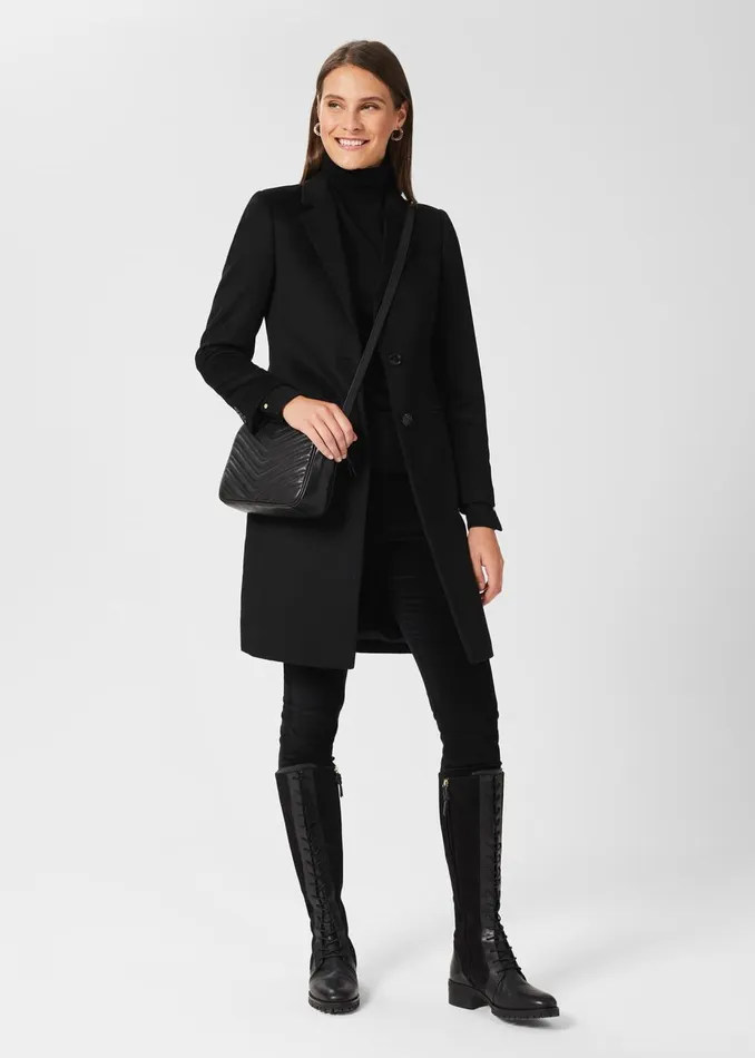 Womens Tilda Wool Coat Black Hobbs Coats and Jackets Online