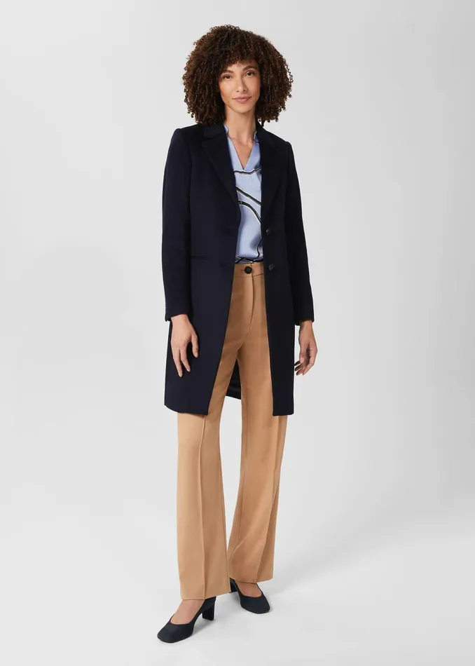 Womens Tilda Wool Coat Navy Hobbs Coats and Jackets On Sale
