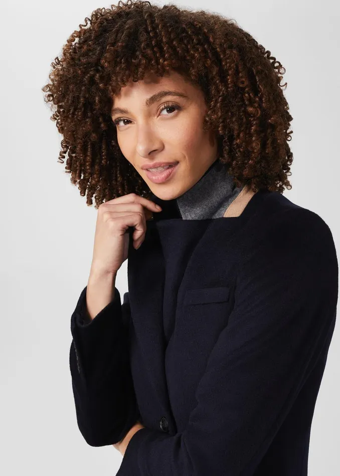 Womens Tilda Wool Coat Navy Hobbs Coats and Jackets On Sale