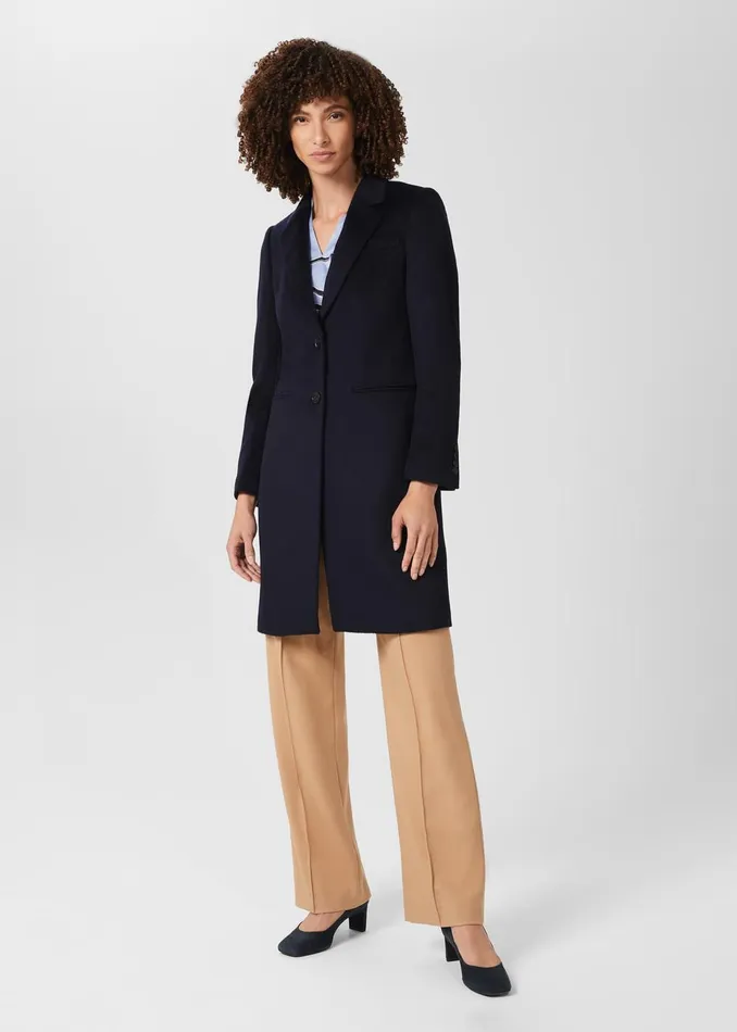 Womens Tilda Wool Coat Navy Hobbs Coats and Jackets On Sale