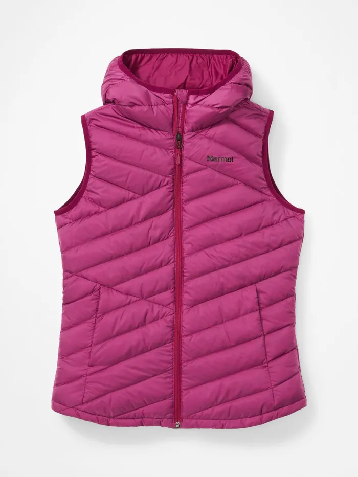 Womens Vests Marmot Highlander Hoody Vest Wild Rose