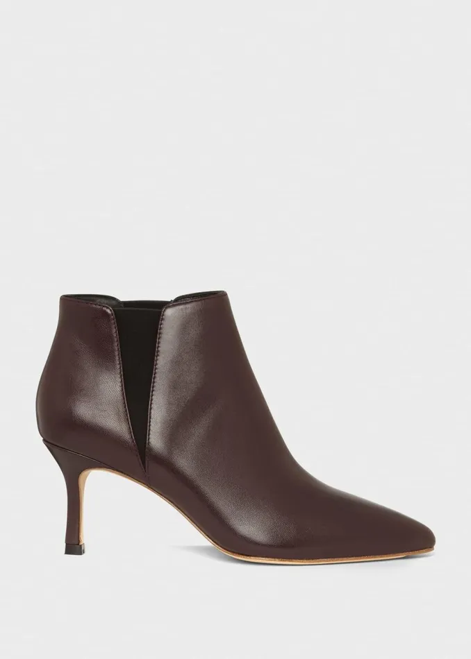 Womens Vita Leather Ankle Boots Burgundy Hobbs Ankle Boots For Sale
