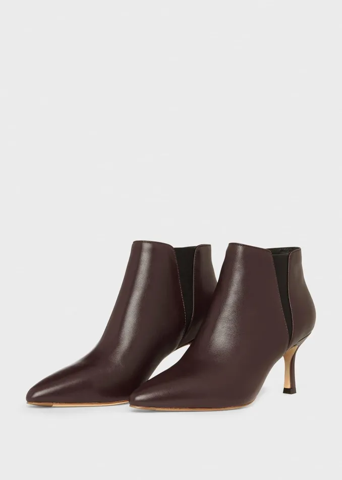 Womens Vita Leather Ankle Boots Burgundy Hobbs Ankle Boots For Sale